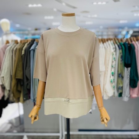 스트링 골지 티셔츠