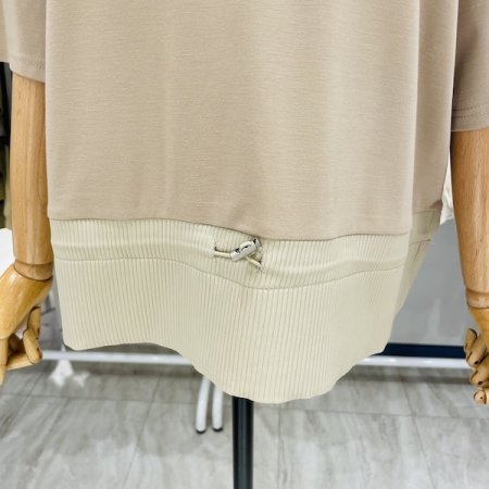 스트링 골지 티셔츠