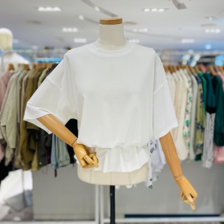 스트링 골지 티셔츠