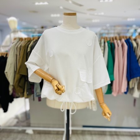 도트 스트링 반팔 티셔츠