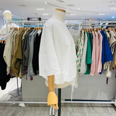 도트 스트링 반팔 티셔츠