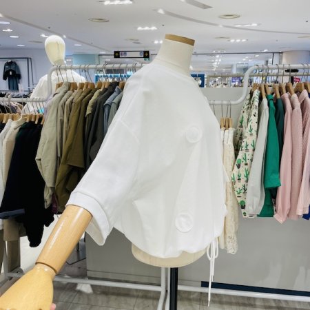 도트 스트링 반팔 티셔츠