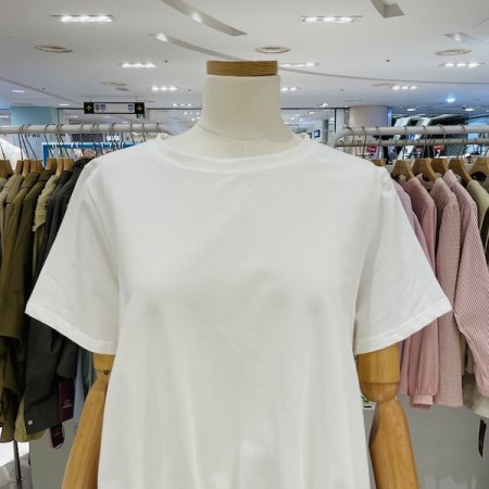 체크 뒷단추 티셔츠