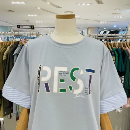 레스트 ST셔츠 배색 티셔츠