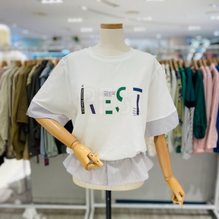 레스트 ST셔츠 배색 티셔츠
