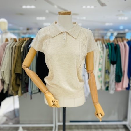 스카시 캡소매 카라 니트