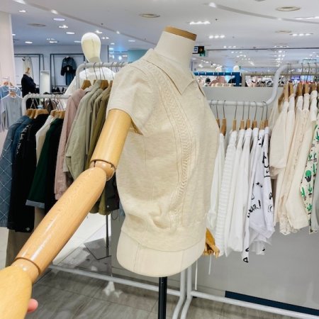 스카시 캡소매 카라 니트