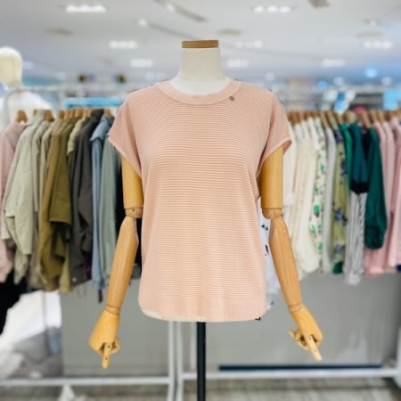 직선 캡소매 니트