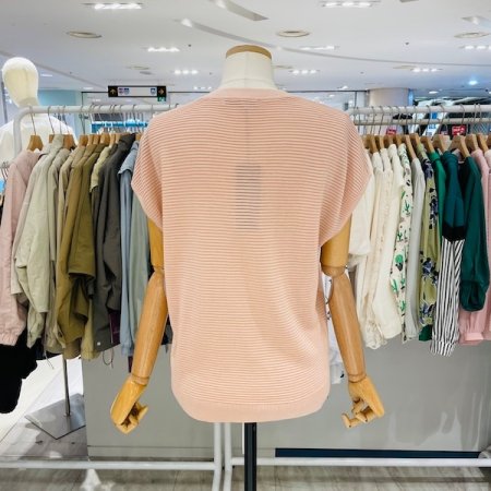 직선 캡소매 니트