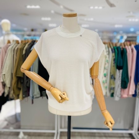 직선 캡소매 니트