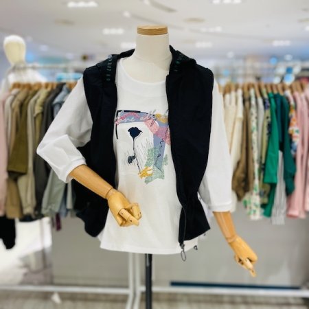 뉴 밴드 후드 베스트