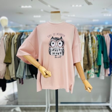 사선 밑트임 티셔츠