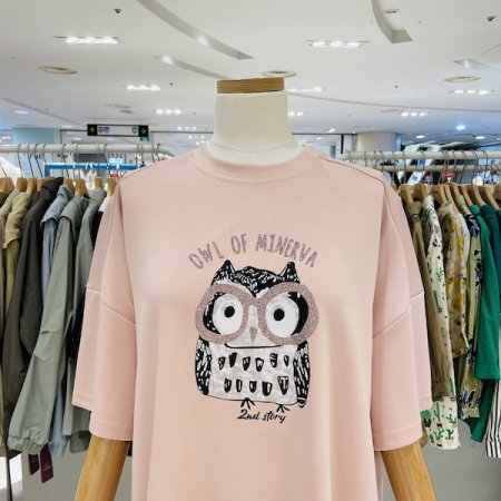 사선 밑트임 티셔츠