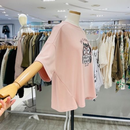 사선 밑트임 티셔츠