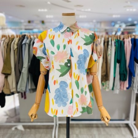 컬러풀 플라워 블라우스