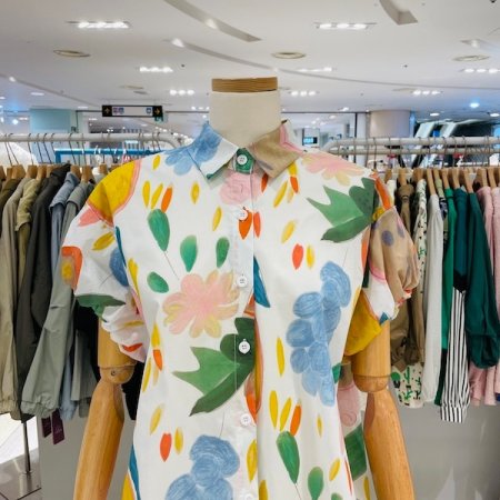 컬러풀 플라워 블라우스