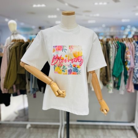 해피 블루밍 반팔 티셔츠