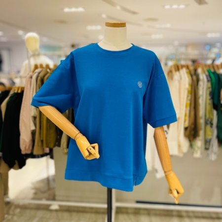 은사 사선 트임 반팔 티셔츠