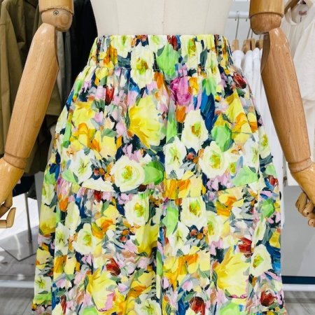 비비드 플라워 스커트