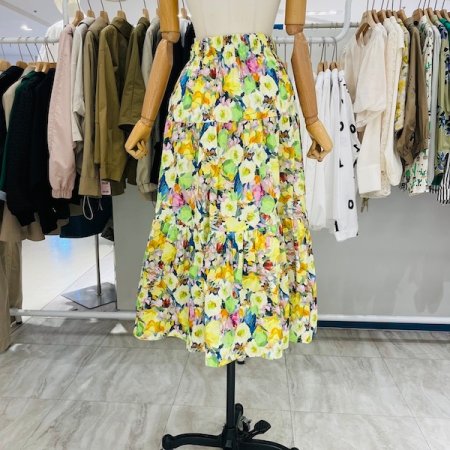 비비드 플라워 스커트