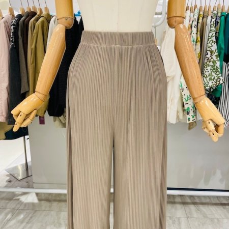 플리츠 밴딩 와이드팬츠