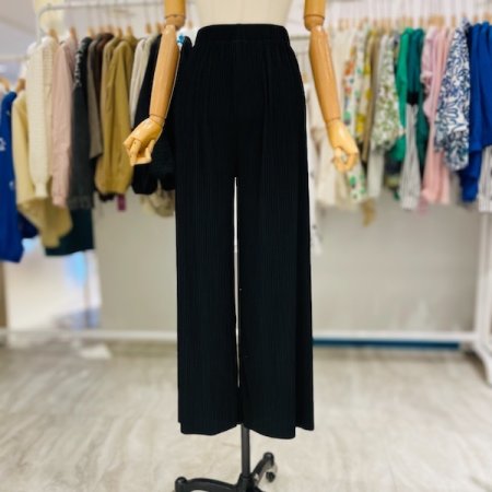 플리츠 밴딩 와이드팬츠