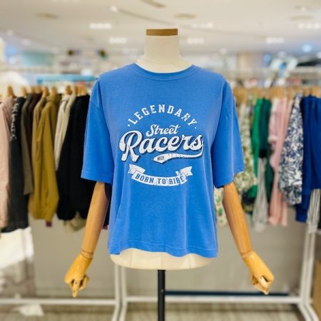 레이서 빈티지 크롭 티셔츠