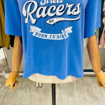 레이서 빈티지 크롭 티셔츠