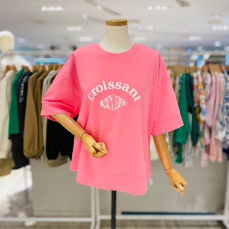 크로 5부 소매 티셔츠