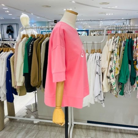 크로 5부 소매 티셔츠