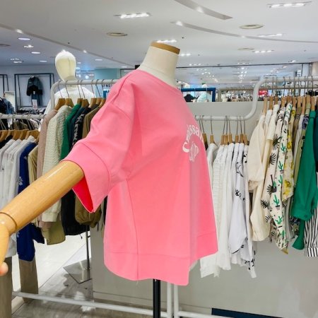 크로 5부 소매 티셔츠