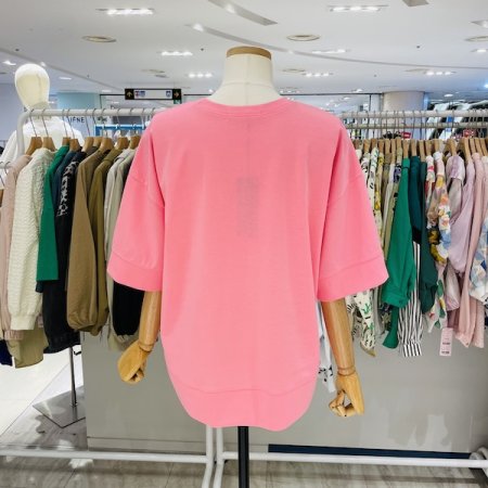 크로 5부 소매 티셔츠