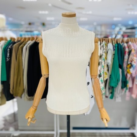 시스루 반넥 민소매 니트