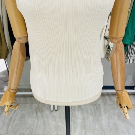 시스루 반넥 민소매 니트