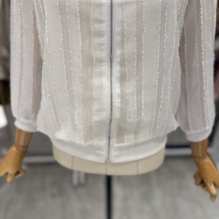 시스루 레이스 집업 점퍼