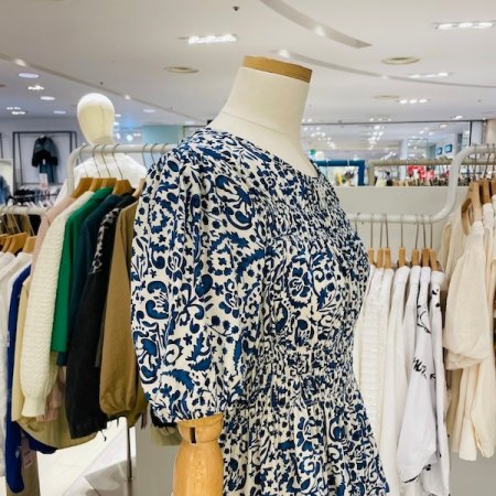 기하학 나염 롱 원피스