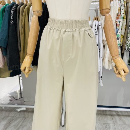 올밴딩 사이드 버튼 배기팬츠