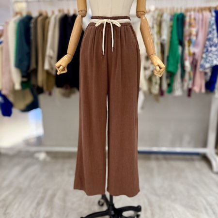 린넨st 허리 스트링 롱팬츠
