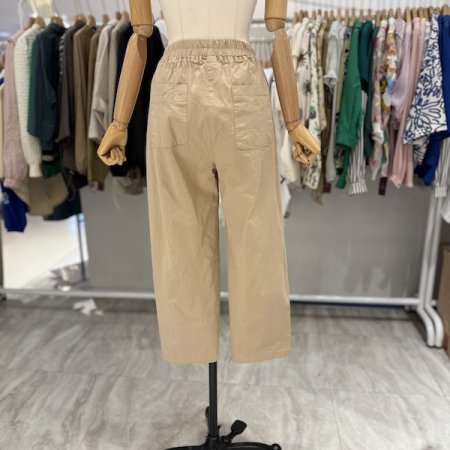 린넨 면 8부 배기팬츠