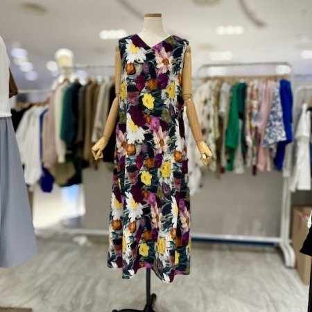 나염 민소매 원피스