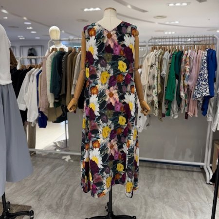 나염 민소매 원피스