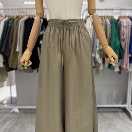 핀턱 올밴딩 끈 팬츠