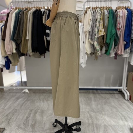 핀턱 올밴딩 끈 팬츠