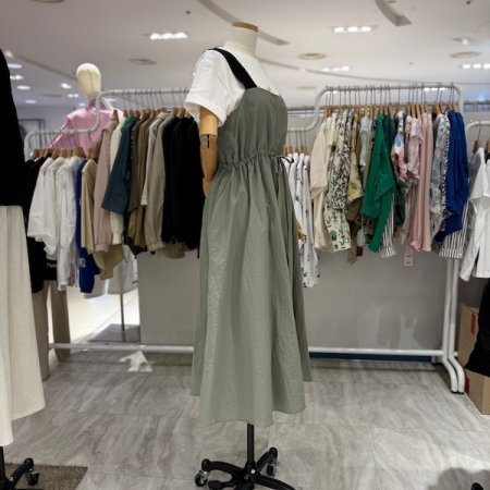 끈 밴딩 멜빵 팬츠