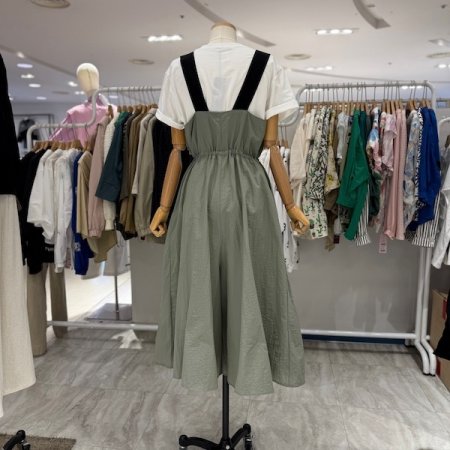 끈 밴딩 멜빵 팬츠