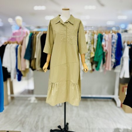 포켓 자주 벨트 원피스