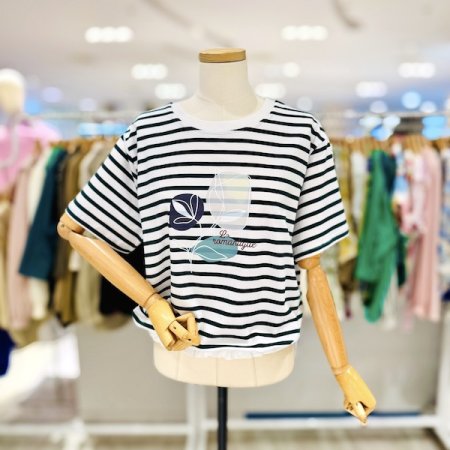 줄무늬 튤립 티셔츠
