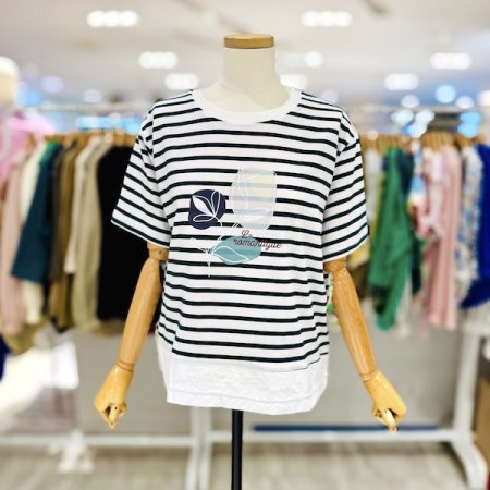 줄무늬 튤립 티셔츠