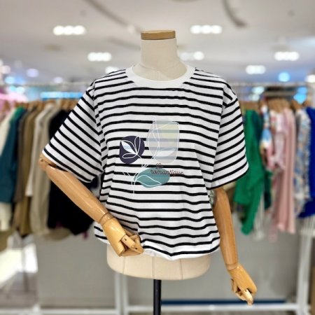 줄무늬 튤립 티셔츠