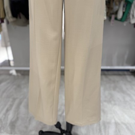 폴리 반밴딩 일자 팬츠